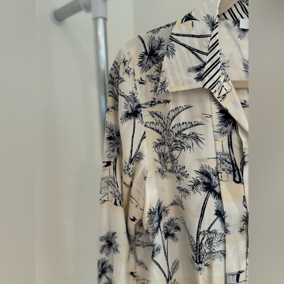 FRAME 
TOILE MIX LONG SLEEVE MINI DRESS 100% Silk - Picture 3 of 6